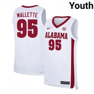 Crimson Tide Houston Mallette Youth White #95 High School Basketball Jersey - game-day Ready Performance Fit 73440522