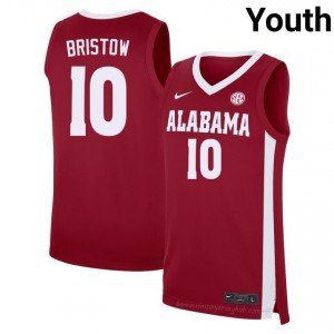 Exquisitely Embroidered Bama #10 Keitenn Bristow Crimson Youth Authentic Basketball Jersey - NCAA Licensed & Trusted 28357421