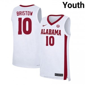 Crimson Tide Keitenn Bristow Youth White #10 High School Basketball Jersey - game-day Ready Performance Fit 42473005