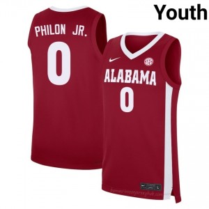 Exquisitely Embroidered Bama #0 Labaron Philon Jr. Crimson Youth Authentic Basketball Jersey - NCAA Licensed & Trusted 28274090