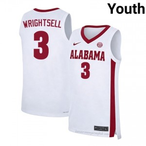 Original #3 Latrell Wrightsell Alabama White Youth Stitched Basketball Jersey - NCAA Compliant & Fan-Approved 28771289