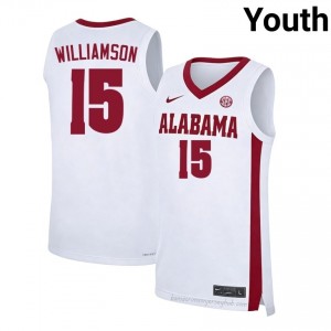 Crimson Tide Noah Williamson Youth White #15 High School Basketball Jersey - game-day Ready Performance Fit 80416916