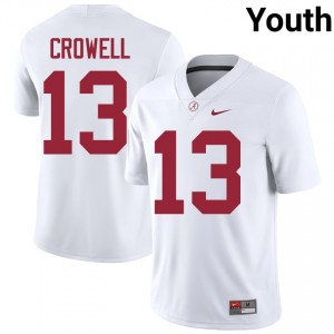 Alabama Ezavier Crowell Youth White #13 University Football Jersey - Game Day Ready Performance Fit 97542582