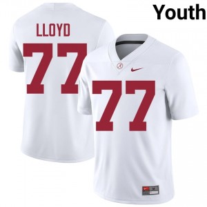 Exquisitely Embroidered Alabama Crimson Tide #77 Jackson Lloyd White Youth Authentic Football Jersey - NCAA Licensed & Trusted 90049181