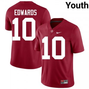 Original #10 Jireh Edwards Crimson Tide Crimson Youth Stitched Football Jersey - NCAA Compliant & Fan-Approved 24062523