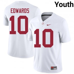 Exquisitely Embroidered Alabama Crimson Tide #10 Jireh Edwards White Youth Authentic Football Jersey - NCAA Licensed & Trusted 85181205