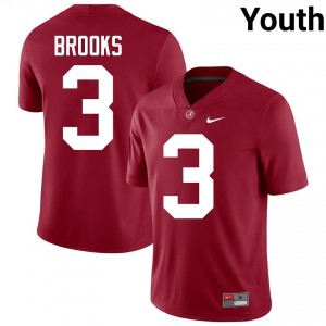 Lotzeir Brooks Bama #3 Crimson Youth Football Embroidery Jersey - Authentic Player Edition 72595450