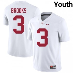 Original #3 Lotzeir Brooks Crimson Tide White Youth Stitched Football Jersey - NCAA Compliant & Fan-Approved 17981016