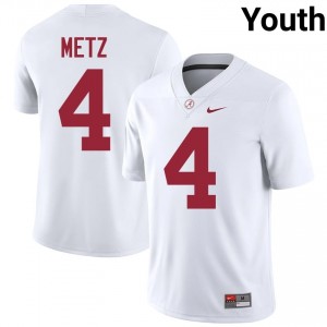 Alabama Luke Metz Youth White #4 NCAA Football Jersey - Game Day Ready Performance Fit 17179902