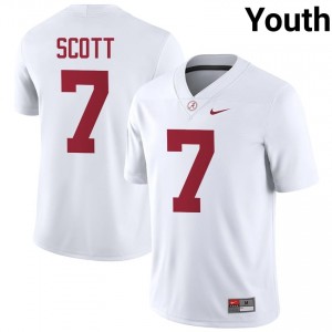Exquisitely Embroidered Alabama Crimson Tide #7 Rico Scott White Youth Authentic Football Jersey - NCAA Licensed & Trusted 26187929