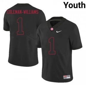 Exquisitely Embroidered Alabama Crimson Tide #1 Ryan Coleman-Williams Black Youth Authentic Football Jersey - NCAA Licensed & Trusted 66809291