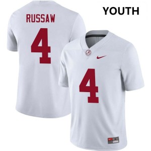 Original #4 Qua Russaw Crimson Tide White Youth Stitched Football Jersey - NCAA Compliant & Fan-Approved 30176543