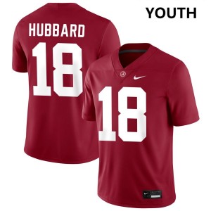 Bray Hubbard Bama #18 Crimson Youth Football Embroidery Jersey - Authentic Player Edition 31007469