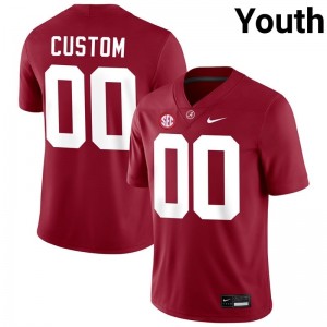 Alabama Custom Youth Crimson #00 NCAA Football Jersey - Game Day Ready Performance Fit 70062173