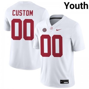 Custom Bama #00 White Youth Football Embroidery Jersey - Authentic Player Edition 14767640