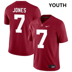 DaShawn Jones Bama #7 Crimson Youth Football Embroidery Jersey - Authentic Player Edition 97466577