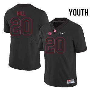 Original #20 Daniel Hill Crimson Tide Blackout Youth Stitched Football Jersey - NCAA Compliant & Fan-Approved 90078288