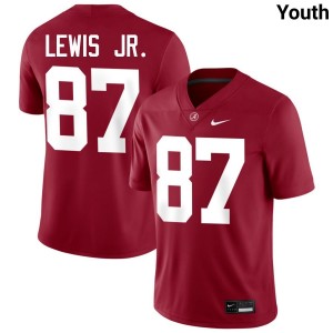 Exquisitely Embroidered Alabama Crimson Tide #87 Danny Lewis Jr. Crimson Youth Authentic Football Jersey - NCAA Licensed & Trusted 90724818
