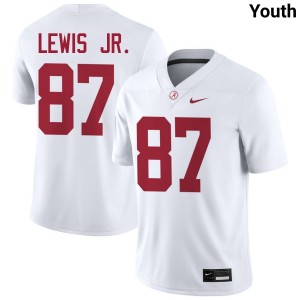 Alabama Danny Lewis Jr. Youth White #87 NCAA Football Jersey - Game Day Ready Performance Fit 77355748