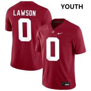 Deontae Lawson Bama #0 Crimson Youth Football Embroidery Jersey - Authentic Player Edition 80198667