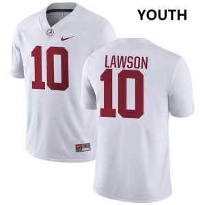 Original #0 Deontae Lawson Crimson Tide White Youth Stitched Football Jersey - NCAA Compliant & Fan-Approved 60248110