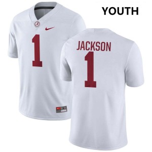 Alabama Domani Jackson Youth White #1 NCAA Football Jersey - Game Day Ready Performance Fit 32952708