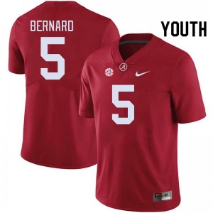 Original #5 Germie Bernard Crimson Tide Crimson Youth Stitched Football Jersey - NCAA Compliant & Fan-Approved 32684636