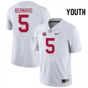 Germie Bernard Bama #5 White Youth Football Embroidery Jersey - Authentic Player Edition 74439584