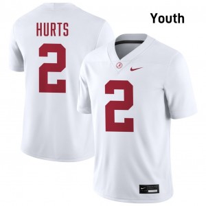 Original #2 Jalen Hurts Alabama White Youth Stitched Football Jersey - NCAA Compliant & Fan-Approved 48122194