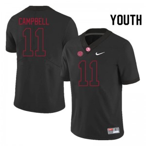 Original #11 Jihaad Campbell Crimson Tide Blackout Youth Stitched Football Jersey - NCAA Compliant & Fan-Approved 14902977