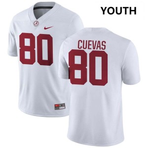 Alabama Josh Cuevas Youth White #80 NCAA Football Jersey - Game Day Ready Performance Fit 85119630