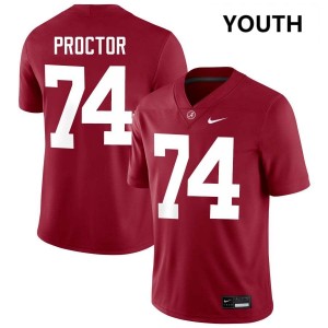 Exquisitely Embroidered Alabama Crimson Tide #74 Kadyn Proctor Crimson Youth Authentic Football Jersey - NCAA Licensed & Trusted 94486346
