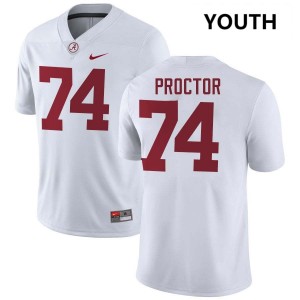 Alabama Kadyn Proctor Youth White #74 NCAA Football Jersey - Game Day Ready Performance Fit 41051107