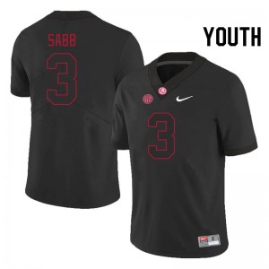 Exquisitely Embroidered Alabama Crimson Tide #3 Keon Sabb Blackout Youth Authentic Football Jersey - NCAA Licensed & Trusted 48227414