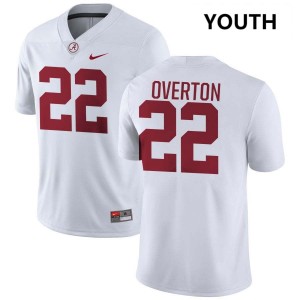 Alabama LT Overton Youth White #22 NCAA Football Jersey - Game Day Ready Performance Fit 77401009