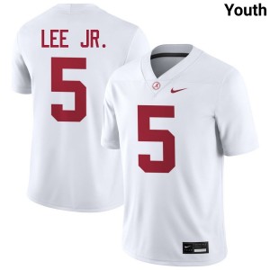 Alabama Dijon Lee Jr. Youth White #5 NCAA Football Jersey - Game Day Ready Performance Fit 59374145