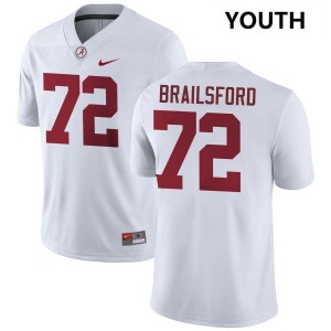 Original #72 Parker Brailsford Crimson Tide White Youth Stitched Football Jersey - NCAA Compliant & Fan-Approved 49708640