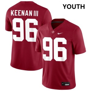 Tim Keenan III Bama #96 Crimson Youth Football Embroidery Jersey - Authentic Player Edition 79910130