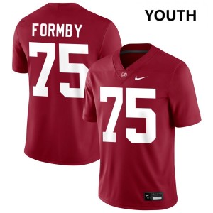 Wilkin Formby Bama #75 Crimson Youth Football Embroidery Jersey - Authentic Player Edition 11271229