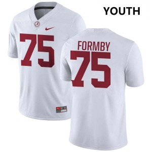 Original #75 Wilkin Formby Crimson Tide White Youth Stitched Football Jersey - NCAA Compliant & Fan-Approved 12002608