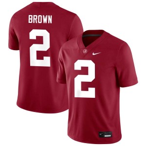 Exquisitely Embroidered Alabama Crimson Tide #2 Zabien Brown Crimson Men Authentic Football Jersey - NCAA Licensed & Trusted 32685596